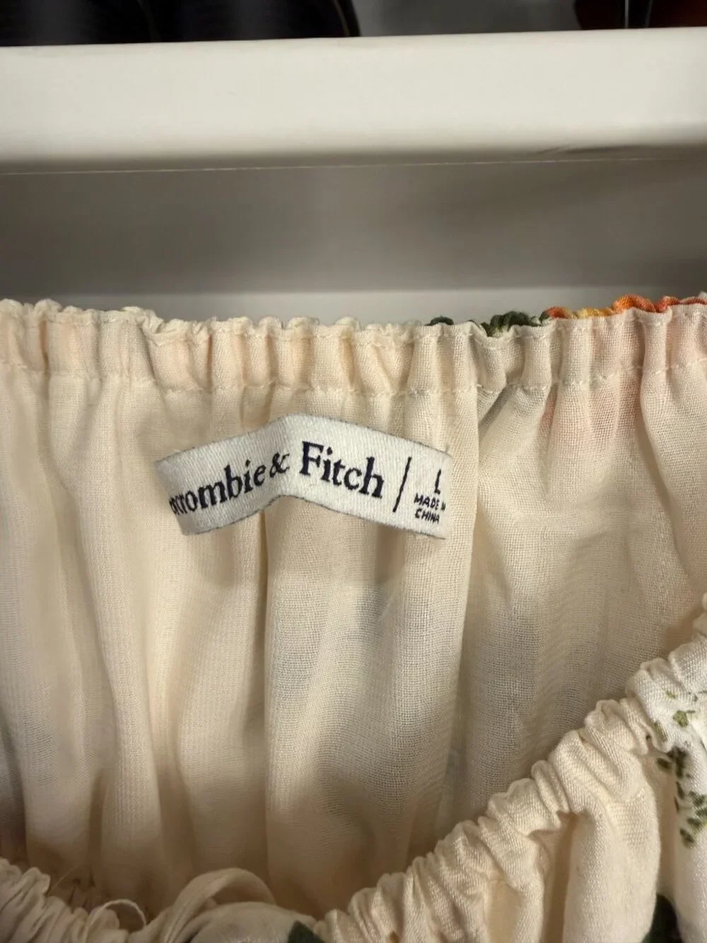 Abercrombie Fruit Lemon Print Smocked Cami Maxi, Dress Large